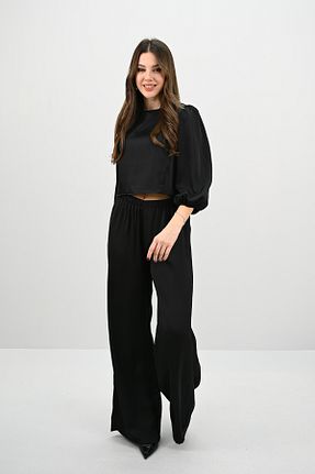 ست بالاتنه و پائین تنه مشکی زنانه بافتنی Koza Butik - کد 906425568