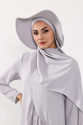 شال طوسی زنانه پلی استر Aisha
