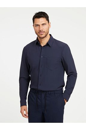 پیراهن سرمه ای مردانه اسلیم فیت Guess - کد 831870401