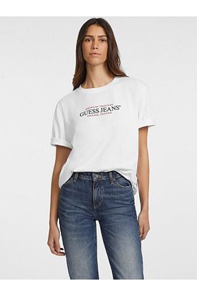 تیشرت سفید زنانه Boxy Guess - کد 844037043