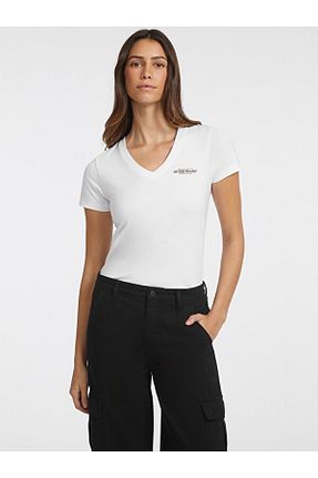 تیشرت سفید زنانه اسلیم فیت Guess - کد 841653016