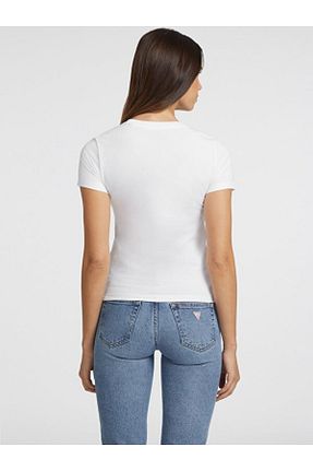 تیشرت سفید زنانه اسلیم فیت Guess - کد 841653052