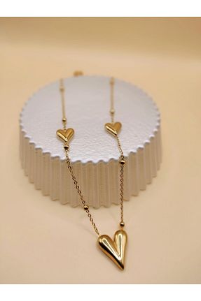 گردنبند استیل ( فولاد ) زرد زنانه استیل ضد زنگ celisia - کد 906125732