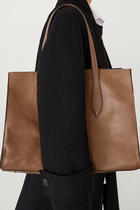 کیف دوشی بژ زنانه چرم خالص Massimo Dutti - کد 853460387