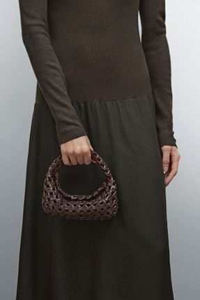 کیف دوشی قهوه ای زنانه چرم خالص Massimo Dutti - کد 906433141