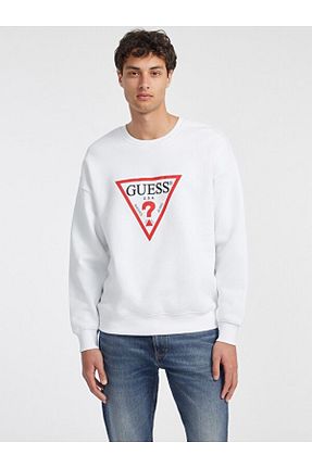سوئیشرت سفید مردانه ساده Guess - کد 849154053