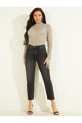 شلوار جین طوسی زنانه پاچه گشاد Guess - کد 344879893