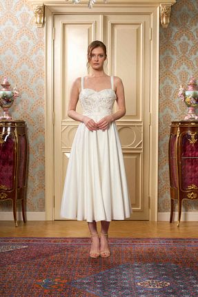 لباس سفید زنانه بافتنی Lenta Wedding - کد 889691129