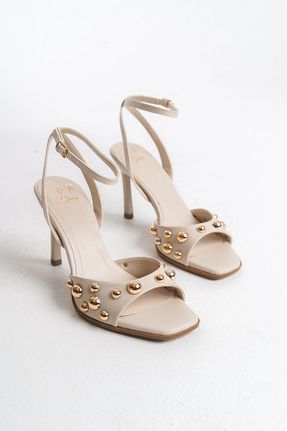کفش پاشنه بلند کلاسیک بژ زنانه چرم مصنوعی NITU Shoes - کد 906446015