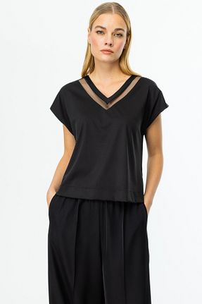 بلوز مشکی زنانه Straight Mi Pret a Porter - کد 906475981