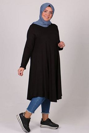 تونیک سایز بزرگ مشکی زنانه بافتنی Eslina - کد 236506890