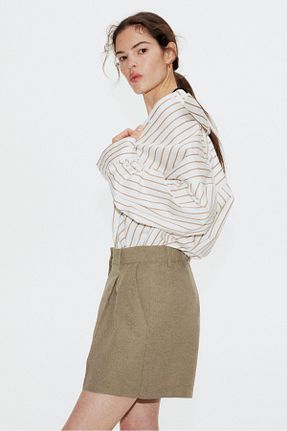 شلوارک و برمودا خاکی زنانه فاق بلند H&M - کد 906481274