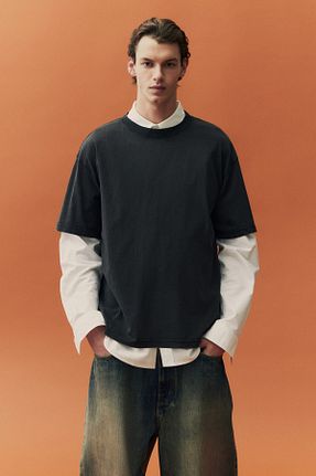 تیشرت مشکی مردانه Loose H&M - کد 906486646