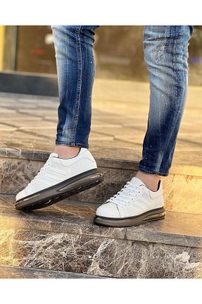 کفش اسنیکر سفید مردانه چرم اصل ByItallanoshoes - کد 906554387