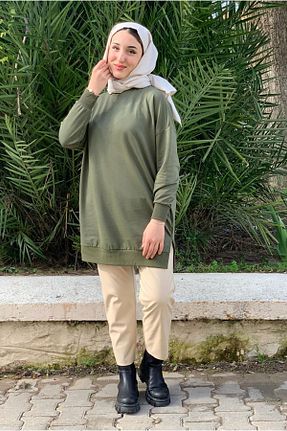 تونیک حجاب خاکی زنانه پنبه ای Moda Rosa - کد 799980694