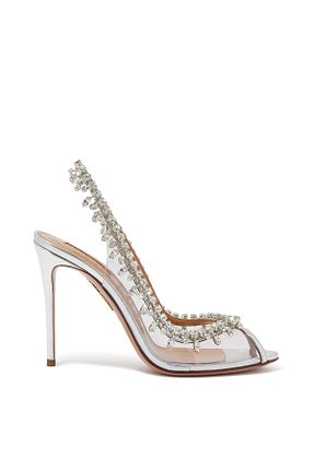 کفش استایلیتو طوسی پاشنه نازک Aquazzura - کد 920086623