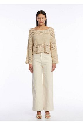 بلوز بژ زنانه ساده Knitss - کد 813444498