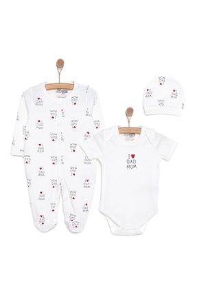بادی و سرهمی نوزادی نباتی بچه گانه پارچه ebebek Hello Baby - کد 906564670