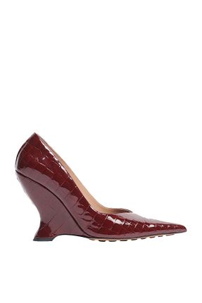 کفش مجلسی زرشکی زنانه پاشنه نازک Bottega Veneta - کد 906563589