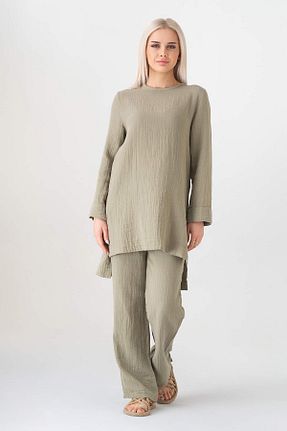 ست بالاتنه و پائین تنه حجاب سبز زنانه رگولار Fashion Showcase - کد 906571189