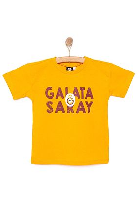 تیشرت زرد بچه گانه یقه دوچرخه Galatasaray - کد 920231224