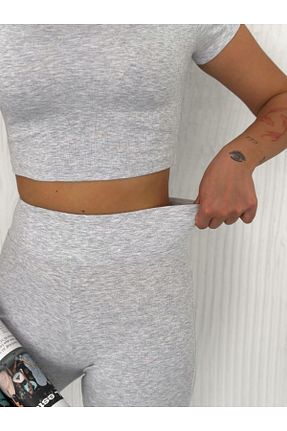 ست بالاتنه و پائین تنه طوسی زنانه بافتنی RaVe Collection - کد 917239257
