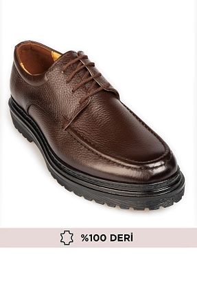 کفش کلاسیک قهوه ای مردانه چرم خالص maximoda - کد 917270360