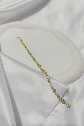 دستبند جواهر زرد زنانه زیرکن Feraye Aksesuar - کد 906361931