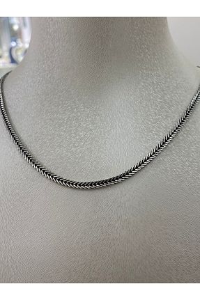 گردنبند نقره طوسی مردانه 925 عیار Kiriş Gümüş - کد 917263636