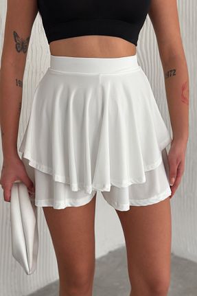دامن سفید زنانه مخلوط پلی استر TrendyFashion - کد 894269633
