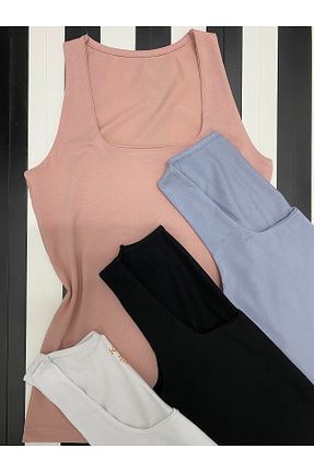 رکابی آبی زنانه پنبه - الاستین LEYNA BUTİK - کد 899600934