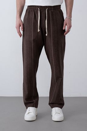 شلوار قهوه ای مردانه بافتنی İLKCET MODA - کد 917289422
