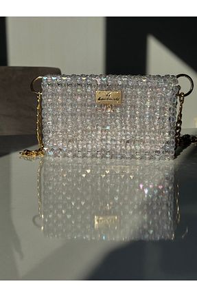 کیف دوشی سفید زنانه ساتن begüm jewelery - کد 917253249