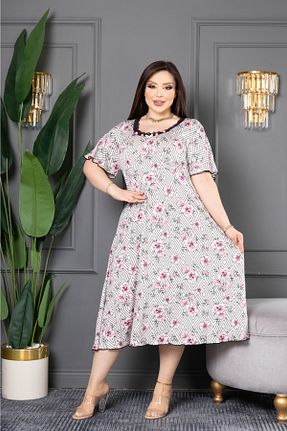 لباس سایز بزرگ سفید زنانه بامبو şuranur - کد 906199030