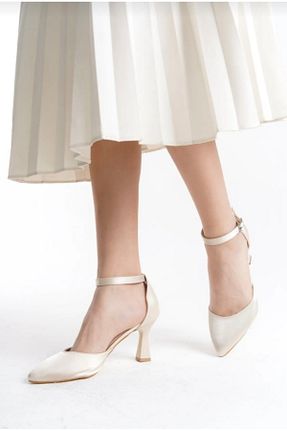 کفش مجلسی بژ زنانه پاشنه نازک LARİNA SHOES - کد 917360161