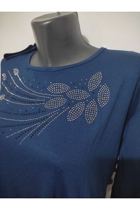 بلوز آبی زنانه طرح دار TOKSOY - کد 725257125