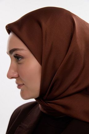 روسری قهوه ای ساتن cs camellia scarf - کد 917437161