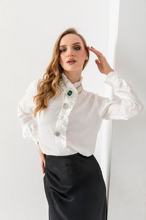 پیراهن سفید زنانه رگولار VUNTAL - کد 903795223