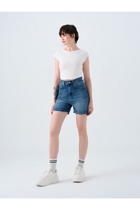 شلوارک و برمودا آبی زنانه فاق بلند Loft - کد 917449609