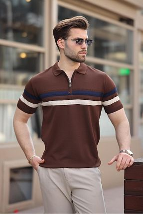 پولوشرت قهوه ای مردانه تریکو Madmext - کد 917457453