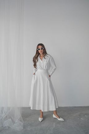 دامن سفید زنانه بافتنی Swass - کد 917452273