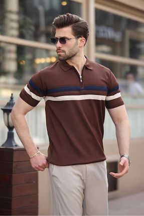 پولوشرت قهوه ای مردانه تریکو Madmext - کد 917457453