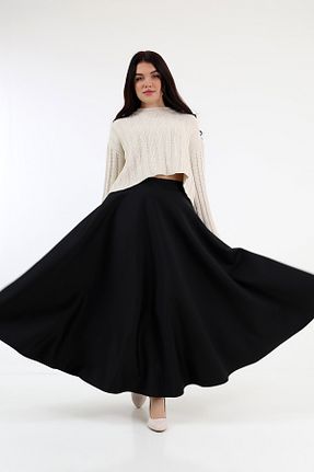 دامن مشکی زنانه پنبه پلی استر Berel Moda - کد 904082857