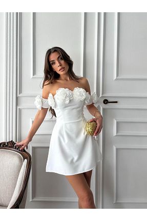 لباس مجلسی و فارغ التحصیلی سفید زنانه بند دار conconmoda - کد 917472534