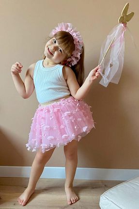 دامن صورتی بچه گانه پلی استر Le Mabelle - کد 800715173
