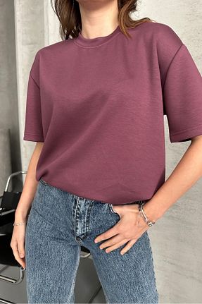 تیشرت بنفش زنانه رگولار macharel jeans - کد 917537434