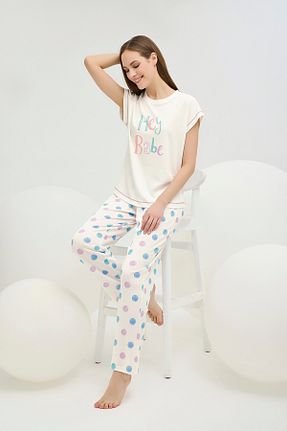 ست لباس راحتی رنگی زنانه چاپی Sevim - کد 917552695