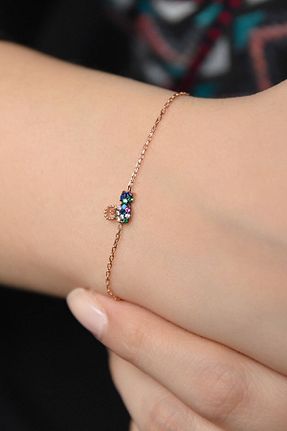 دستبند نقره طلائی زنانه 925 عیار Papatya Silver - کد 80693545