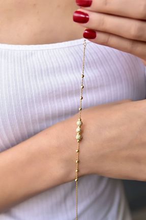 دستبند نقره طلائی زنانه 925 عیار Papatya Silver - کد 156716167