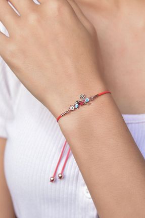 دستبند نقره قرمز زنانه 925 عیار Papatya Silver - کد 216105792